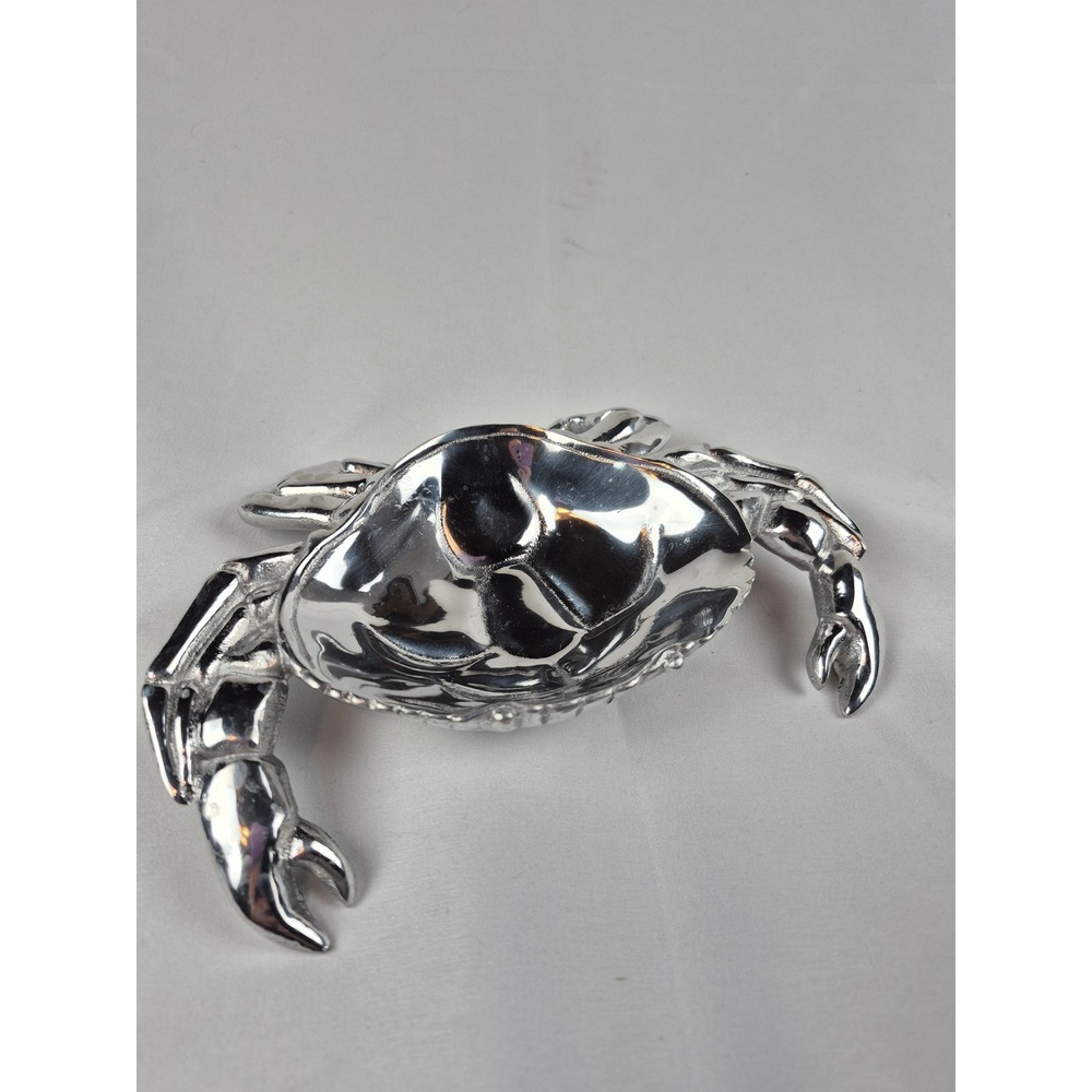 Mariposa Crab Candy Dish Aluminum Coastal Serveware Dip Bowl Trinket Decor Gift